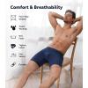 imageDAVID ARCHY Mens Underwear Boxer Briefs Breathable Soft MoistureWicking with Fly Underwear Long Leg 8quot for Men 3 PackLong Leg 8  SkyMoonlight BlueGreen  3 Pack