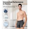 imageDAVID ARCHY Mens Underwear Boxer Briefs Breathable Soft MoistureWicking with Fly Underwear for Men MultipackZ3  55  Dark BlueBrownOlive GreenGray  4 Pack