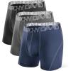 imageDAVID ARCHY Mens Performance Boxer Briefs 3 Pack 3D Support Pouch ampamp No RideUp Design MoistureWicking Sport UnderwearA1 blackDark GrayNavy Blue  Mesh With Fly