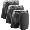 imageDAVID ARCHY Mens Performance Boxer Briefs 3 Pack 3D Support Pouch ampamp No RideUp Design MoistureWicking Sport UnderwearA2 black  Mesh With Fly