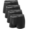 imageDAVID ARCHY Mens Trunks Underwear Soft Breathable Rayon Made from Bamboo Trunk No Fly PouchA  Black4 Pack