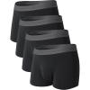 imageDAVID ARCHY Mens Trunks Underwear Soft Breathable Rayon Made from Bamboo Trunk No Fly PouchC  Black4 Pack  No Fly  3