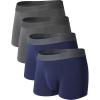 imageDAVID ARCHY Mens Trunks Underwear Soft Breathable Rayon Made from Bamboo Trunk No Fly PouchC  Navy BlueDark Gray4 Pack  No Fly  3
