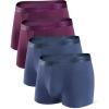 imageDAVID ARCHY Mens Underwear Ultra Soft Micro Modal Support Pouch Trunks Moisture Wicking Boxer Briefs for Men 3 or 4 PacksNavy BlueWine