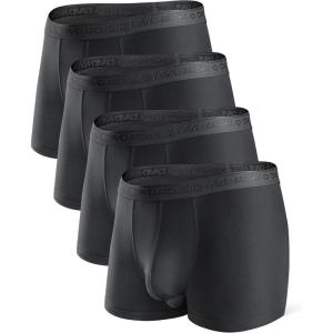 imageDAVID ARCHY Mens Soft Underwear Micro Modal Dual Pouch Trunks Ball Pouch Bulge Enhancing Boxer Briefs for Men 3 or 4 PackA1  Black  25 in 4 Pack