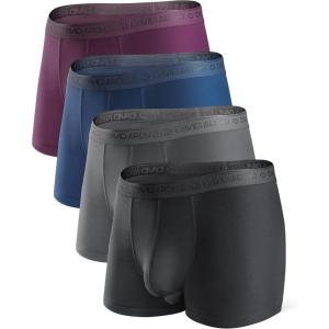 imageDAVID ARCHY Mens Soft Underwear Micro Modal Dual Pouch Trunks Ball Pouch Bulge Enhancing Boxer Briefs for Men 3 or 4 PackA4  BlackCharcoalNavyMerlot  25 in 4 Pack