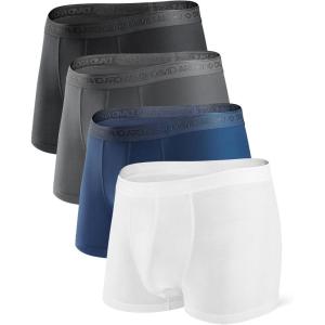 imageDAVID ARCHY Mens Soft Underwear Micro Modal Dual Pouch Trunks Ball Pouch Bulge Enhancing Boxer Briefs for Men 3 or 4 PackA6  BlackCharcoalNavyWhite  25 in 4 Pack