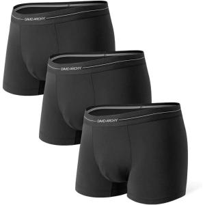 imageDAVID ARCHY Mens Trunk Boxer Briefs Seamless Underwear Pack Soft Support Pouch No FlyBlackmicro Modal3 Packe