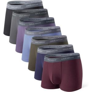 imageDAVID ARCHY Mens Trunks Underwear Soft Breathable Rayon Made from Bamboo Trunk No Fly PouchColorfulwith 35 Short Leg in 7 Pack