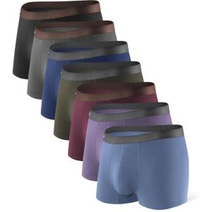 imageDAVID ARCHY Mens Trunks Underwear Soft Breathable Rayon Made from Bamboo Trunk No Fly PouchGrey BlueDrak BlueOlive GreenBlackDark GreyDark Grape PurpleGrey Purple no Fly  25