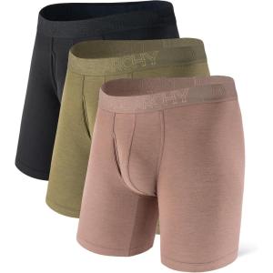 imageDAVID ARCHY Mens Underwear Boxer Briefs Breathable Soft MoistureWicking with Fly Underwear Long Leg 8quot for Men 3 PackLong Leg 8  BlackBrownOlive Green  3 Pack