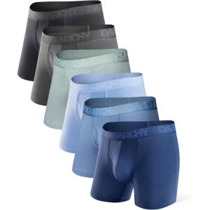 imageDAVID ARCHY Mens Underwear Boxer Briefs Breathable Soft MoistureWicking with Fly Underwear for Men MultipackA8  55  Multicolor  6 Pack