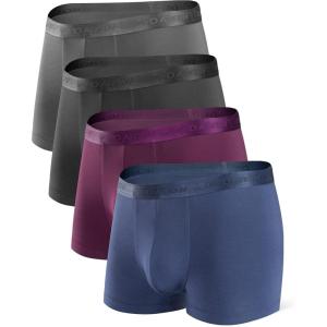 imageDAVID ARCHY Mens Underwear Ultra Soft Micro Modal Support Pouch Trunks Moisture Wicking Boxer Briefs for Men 3 or 4 PacksAssorted Colors