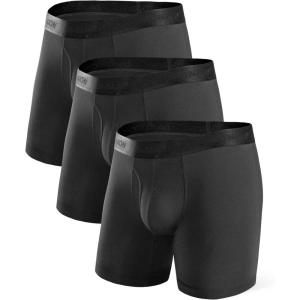 imageDAVID ARCHY Mens Underwear Ultra Soft Micro Modal Support Pouch Trunks Moisture Wicking Boxer Briefs for Men 3 or 4 PacksBlack  a