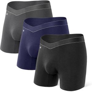 imageDAVID ARCHY Mens UnderwearComfortSoft Cotton MositureWickingBreathable Mens Boxer BriefsMultipackBlackDark GrayNavy Blue