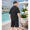 imageDAVID ARCHY Mens Pajamas Set  100 Cotton Pajamas for Men Summer Short Sleeve Lightweight Lounge PJs with PocketsBlack
