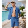 imageDAVID ARCHY Mens Pajamas Set  100 Cotton Pajamas for Men Summer Short Sleeve Lightweight Lounge PJs with PocketsNavy Blue