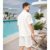 imageDAVID ARCHY Mens Pajamas Set  100 Cotton Pajamas for Men Summer Short Sleeve Lightweight Lounge PJs with PocketsOffwhite