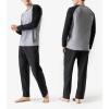 imageDAVID ARCHY Mens Pajamas Set  Soft Pj Sets for Men Long Sleeve Pajamas Men Cotton Mens Pjs Sets Loungewear with PocketsBlack