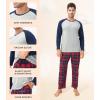 imageDAVID ARCHY Mens Pajamas Set  Soft Pj Sets for Men Long Sleeve Pajamas Men Cotton Mens Pjs Sets Loungewear with PocketsIndigoplaid