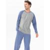 imageDAVID ARCHY Mens Pajamas Set  Soft Pj Sets for Men Long Sleeve Pajamas Men Cotton Mens Pjs Sets Loungewear with PocketsMoonlight Blue