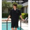 imageDAVID ARCHY Mens Pajamas Set Short Sleeve Summer Loungewear Soft Lightweight 2 Piece Pj Shorts Set with PocketsBlack