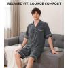 imageDAVID ARCHY Mens Pajamas Set Short Sleeve Summer Loungewear Soft Lightweight 2 Piece Pj Shorts Set with PocketsDark Gray