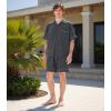 imageDAVID ARCHY Mens Pajamas Set Short Sleeve Summer Loungewear Soft Lightweight 2 Piece Pj Shorts Set with PocketsDark Gray