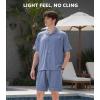 imageDAVID ARCHY Mens Pajamas Set Short Sleeve Summer Loungewear Soft Lightweight 2 Piece Pj Shorts Set with PocketsDusky Blue