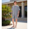 imageDAVID ARCHY Mens Pajamas Set Short Sleeve Summer Loungewear Soft Lightweight 2 Piece Pj Shorts Set with PocketsMedium Gray