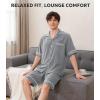 imageDAVID ARCHY Mens Pajamas Set Short Sleeve Summer Loungewear Soft Lightweight 2 Piece Pj Shorts Set with PocketsMedium Gray
