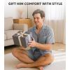 imageDAVID ARCHY Mens Pajamas Set Short Sleeve Summer Loungewear Soft Lightweight 2 Piece Pj Shorts Set with PocketsMedium Gray