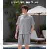 imageDAVID ARCHY Mens Pajamas Set Short Sleeve Summer Loungewear Soft Lightweight 2 Piece Pj Shorts Set with PocketsMedium Gray