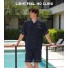 imageDAVID ARCHY Mens Pajamas Set Short Sleeve Summer Loungewear Soft Lightweight 2 Piece Pj Shorts Set with PocketsNavy Blue