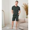 imageDAVID ARCHY Mens Pajamas Set Short Sleeve Summer Pajamas Soft Cotton Pajamas for Men Lightweight Lounge Set with PocketsDark Green