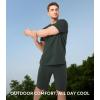 imageDAVID ARCHY Mens Pajamas Set Short Sleeve Summer Pajamas Soft Cotton Pajamas for Men Lightweight Lounge Set with PocketsDark Green