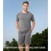 imageDAVID ARCHY Mens Pajamas Set Short Sleeve Summer Pajamas Soft Cotton Pajamas for Men Lightweight Lounge Set with PocketsDark Grey