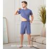 imageDAVID ARCHY Mens Pajamas Set Short Sleeve Summer Pajamas Soft Cotton Pajamas for Men Lightweight Lounge Set with PocketsDusky Blue