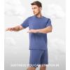 imageDAVID ARCHY Mens Pajamas Set Short Sleeve Summer Pajamas Soft Cotton Pajamas for Men Lightweight Lounge Set with PocketsDusky Blue