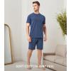 imageDAVID ARCHY Mens Pajamas Set Short Sleeve Summer Pajamas Soft Cotton Pajamas for Men Lightweight Lounge Set with PocketsNavy Blue