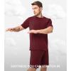 imageDAVID ARCHY Mens Pajamas Set Short Sleeve Summer Pajamas Soft Cotton Pajamas for Men Lightweight Lounge Set with PocketsWine Red