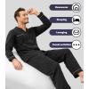 imageDAVID ARCHY Mens Pajamas Set Soft Cotton Notched Collar Pajamas for Men Long Sleeve Mens Sleepwear with Pockets ampamp Front FlyDark Gray