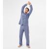 imageDAVID ARCHY Mens Pajamas Set Soft Cotton Notched Collar Pajamas for Men Long Sleeve Mens Sleepwear with Pockets ampamp Front FlyDusky Blue