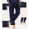 imageDAVID ARCHY Mens Pajamas Set Soft Cotton Notched Collar Pajamas for Men Long Sleeve Mens Sleepwear with Pockets ampamp Front FlyHeather Navy Blue