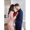 imageDAVID ARCHY Mens Pajamas Set Soft Cotton Notched Collar Pajamas for Men Long Sleeve Mens Sleepwear with Pockets ampamp Front FlyHeather Navy Blue
