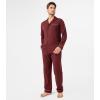 imageDAVID ARCHY Mens Pajamas Set Soft Cotton Notched Collar Pajamas for Men Long Sleeve Mens Sleepwear with Pockets ampamp Front FlyMaple Red