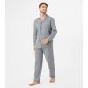 imageDAVID ARCHY Mens Pajamas Set Soft Cotton Notched Collar Pajamas for Men Long Sleeve Mens Sleepwear with Pockets ampamp Front FlyMedium Gray