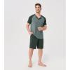 imageDAVID ARCHY Mens Pajamas Set Summer Cooling Loungewear UltraSoft Pjs Ligtweight Short Sleeves Shirts and Shorts Sleep SetsArmy Green
