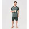 imageDAVID ARCHY Mens Pajamas Set Summer Cooling Loungewear UltraSoft Pjs Ligtweight Short Sleeves Shirts and Shorts Sleep SetsArmy Green