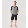 imageDAVID ARCHY Mens Pajamas Set Summer Cooling Loungewear UltraSoft Pjs Ligtweight Short Sleeves Shirts and Shorts Sleep SetsBlack